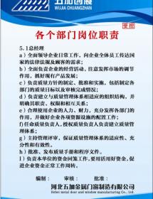 各个部门岗位职责