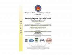 ISO45001职业健康安全管理体系认证证书英文版